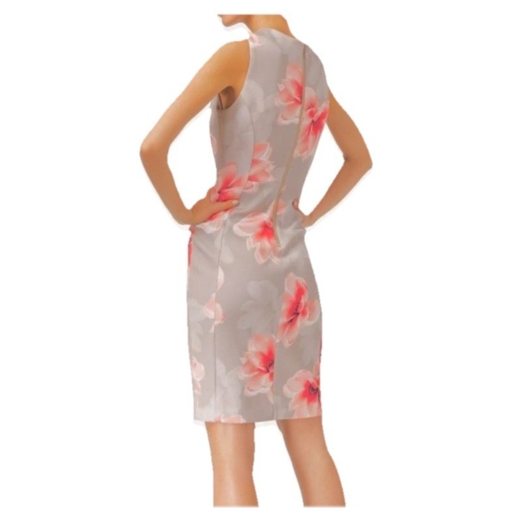 Calvin Klein Colorful Floral Scuba Knit Sleeveless Stretch Sheath Dress Size 4 - Picture 2 of 10